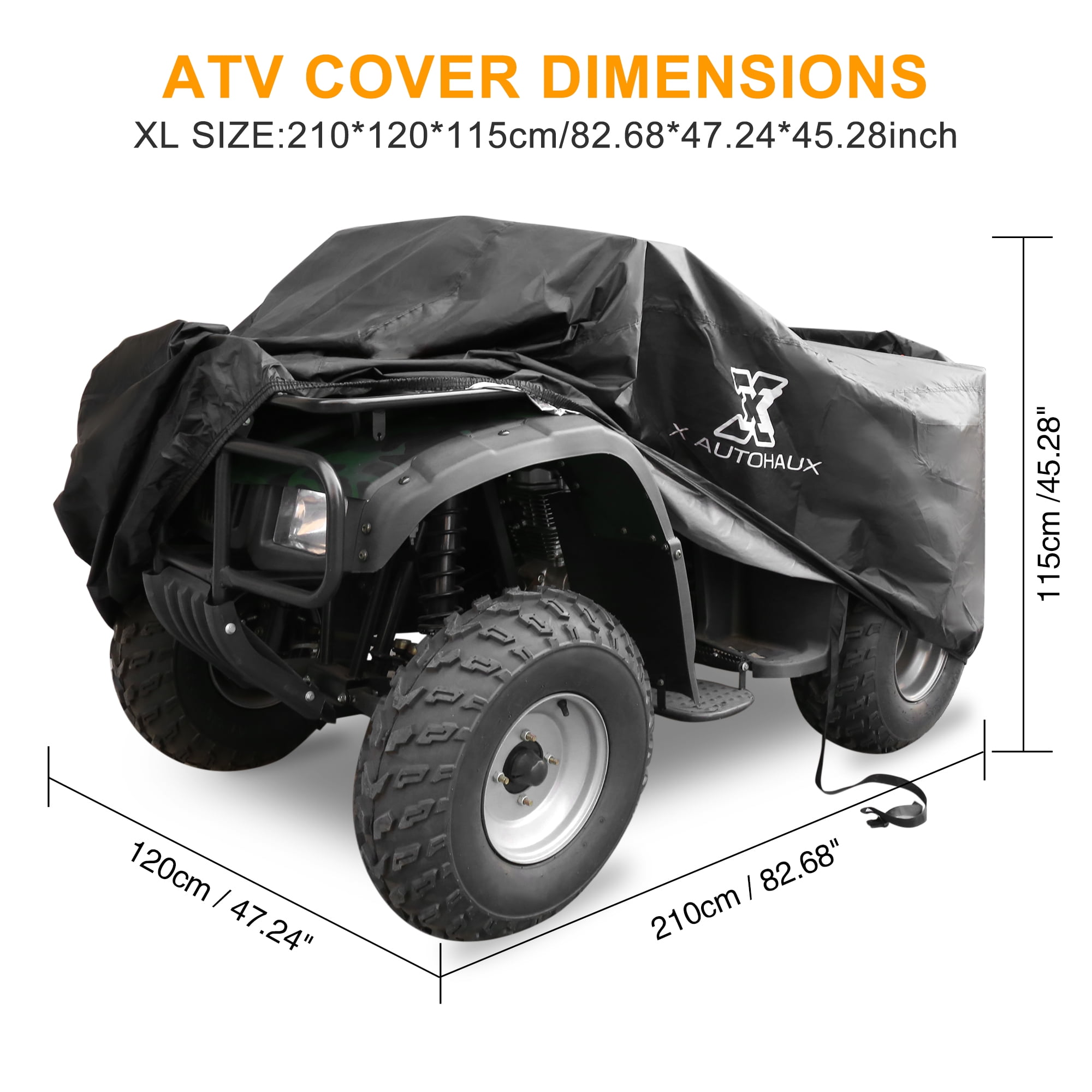 XL Size Quad ATV Cover Waterproof Rain Snow Sun Resistant Black