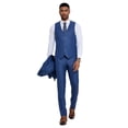 thumbnail image 2 of Tazzio Skinny Fit Sharkskin 3 Piece Suit Set with Wide Peak Lapel, 2 of 4