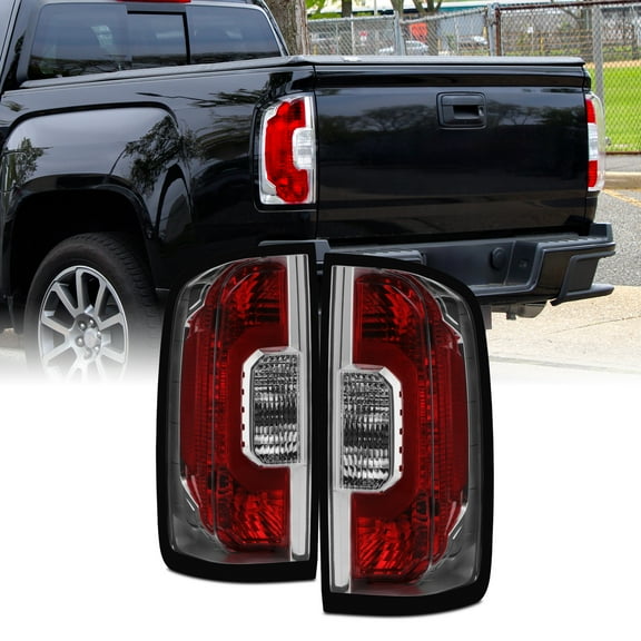 AKKON - Fits 2015-2022 GMC Canyon Chrome Red Tail Lights Brake Lamp Pair Driver Left   Passemger Right Replacement 15-22