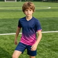 Boys Outfit Kids Quick Drying Sports Tracksuit Gradient V Neck Short ...