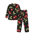 thumbnail image 2 of Bingfone Men'S Pajama Set 2 Piece Loungewear Pjs, Long Sleeve With Pajama Pants-Sweet Red Cherry, 2 of 9
