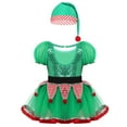 thumbnail image 2 of Miaeowve Girls Christmas Elf Costume Mesh Tutu Dance Leotard Dress Xmas Party Performance Outfits Green 5, 2 of 7