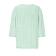 thumbnail image 4 of Women's 3/4 Sleeve V-Neck Eyelet Top 2025 - Summer Holiday Tunic Blouse | Yubnlvae | Summer Tops for Women 2025 Trendy 3/4 Sleeve V Neck Eyelet Shirts (Mint Green | S), 4 of 4