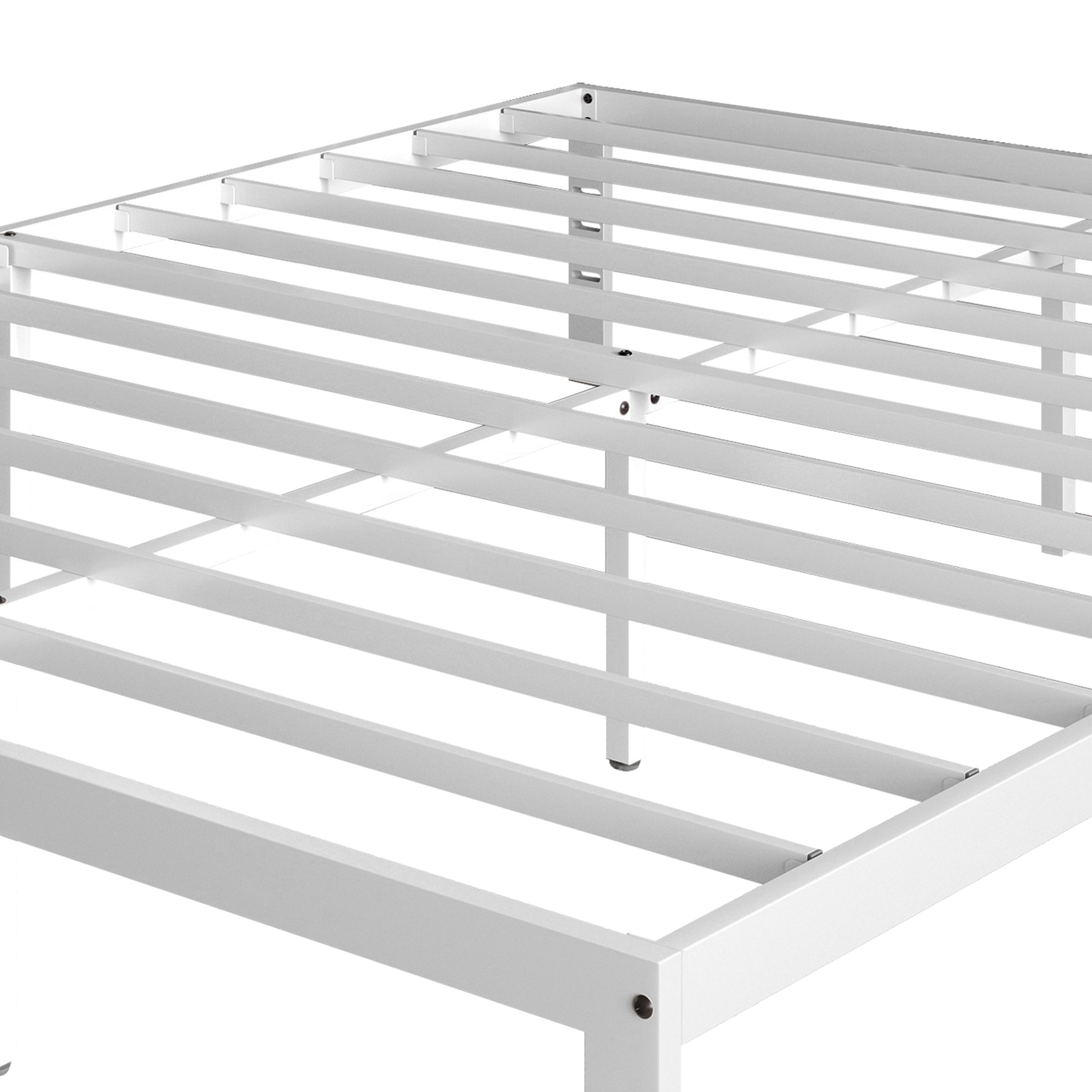 Castle Place Minimalist Metal Platform Bed Twin, White