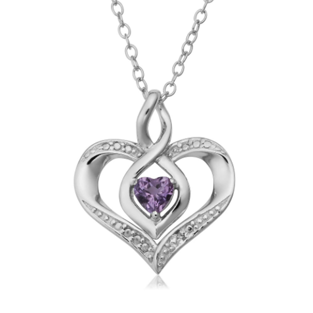 Jewelry Affairs - Sterling Silver Heart Shape Gemstone February ...
