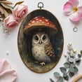 thumbnail image 7 of Canvas Wall Art Vintage Owl Cute Bird Cottagecore Forest Animal Gothic Rustic Moody Living Room Oval Framed Canvas Prints Vintage Wall Hanging Decor for Home Decorations 8.6"x11.4", 7 of 7