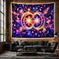 thumbnail image 6 of Twin Starbursts in a Dark Cosmic Nebula, Mystical Psychedelic Style for Space Lovers, Galaxy Wall Art, Housewarming Gift, Tapestry Wall Hanging for Bedroom and Dorm, 6 of 7