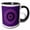 Black/White, variant on 3drose, Purple Hypnotic Abstract Design Circle Swirl Graphic Psychedelic, 15oz Mug