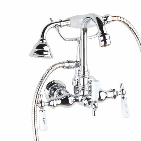 Chrome Plated Clawfoot Tub Faucet with Hand Shower 56 Inch