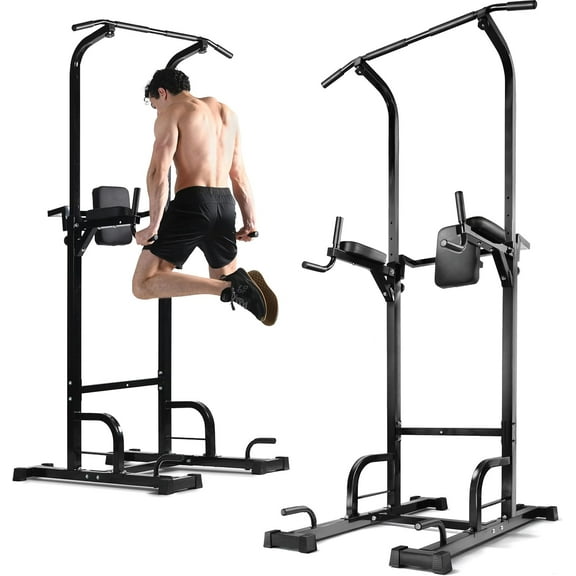 Pull Up Bar Free Standing – Power Tower Dip Station, Adjustable Calisthenics Equipment, 440lbs Capacity, Home Gym Strength Training