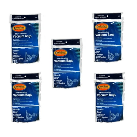 Replacement Part For Bissell Zing 4122 Series Canister Vac Bag 15 in Pack Part // 820
