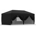 thumbnail image 3 of 10 X 20 Pop-Up Canopy, Foldable Outdoor Sunshade Shelter, One-Push Setup Tent for Events, Parties, Camping and Commercial Use with 6 Sidewalls & Portable Roller Bag, 3 of 7