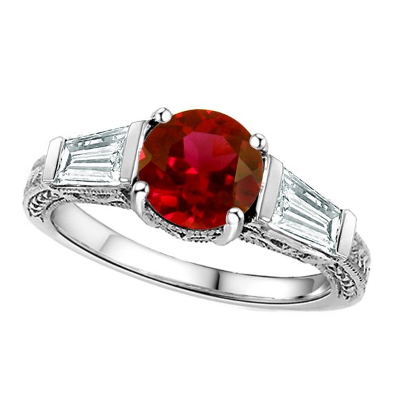 Star K� Round 7mm Created Ruby Ring