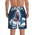 thumbnail image 3 of Kdxio Shark Pattern Mens Casual Shorts - Drawstring Summer Beach Sports Shorts for Men, 3 of 9