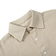 thumbnail image 4 of JTieacloth Wedding Button Down Shirt Men's Casual Shirts Breathable Summer Shirts For Daily Wear Loose Fit Pure Color Design Perfect For T Shirt Layering Yellow, 4 of 6