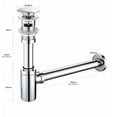 thumbnail image 4 of Chrome Bathroom Sink Drain System, Brass Basin Drain Waste Trap With Adjustable Height And Overflow For Easy Installation In Your Bathroom Or Kitchen Sink Area, 4 of 5