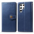 thumbnail image 2 of Wallet Case for Samsung S22 Ultra Magnetic Clasp Folio Kickstand Premium Leather Case with Hand Strap, [RFID Blocking] Credit Card Slots Shockproof TPU Inner Cover for Samsung Galaxy S22 Ultra, Blue, 2 of 9