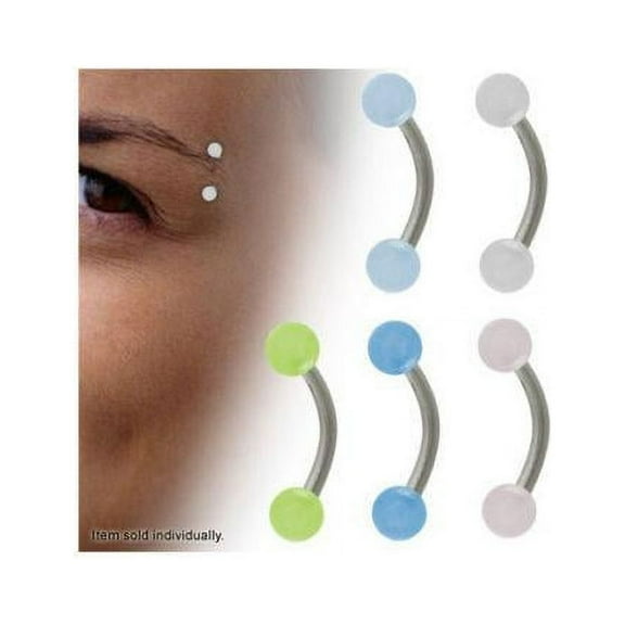 Luxe Modz Curved Barbell 16G Surgical Steel Glow In Dark Eyebrow Ring Ear Piercing for Women Men