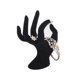 thumbnail image 2 of Organizador de anillos y joyas con modelo de mano, expositor de pulseras, collares y anillos de terciopelo. Terciopelo negro, 2 of 9