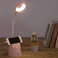 thumbnail image 2 of Lámpara de escritorio LED Protección para los ojos Lámpara de mesa para niños Lámpara de lectura recargable por USB con portalápices 3 niveles de brillo (ROSA), 2 of 6