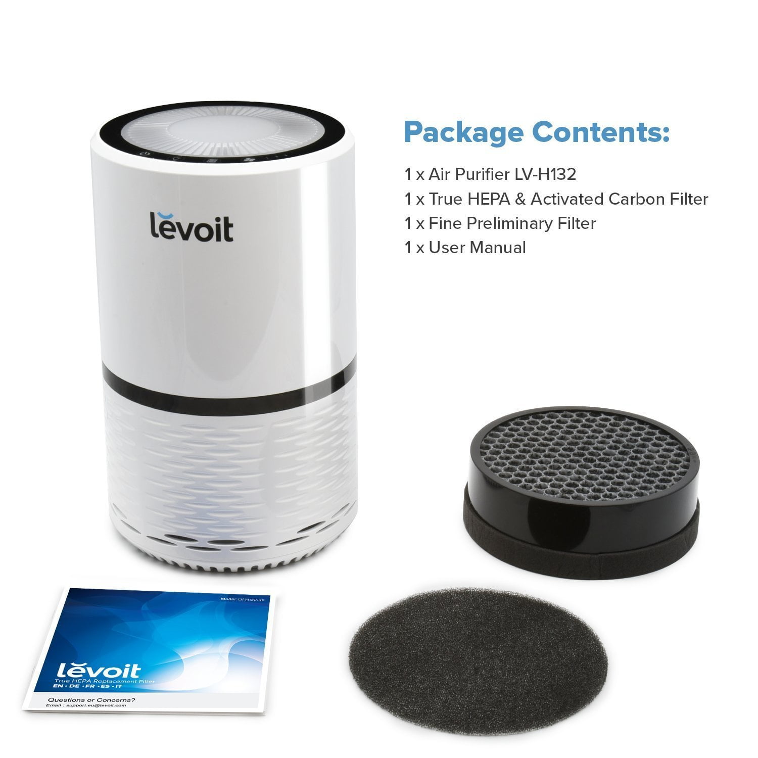 levoit compact air purifier model lv-h132