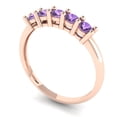 thumbnail image 2 of 0.35 ctw Wedding Band for Women - 18K Rose Gold Simulated Alexandrite Stackable Eternity Ring, 2 of 6
