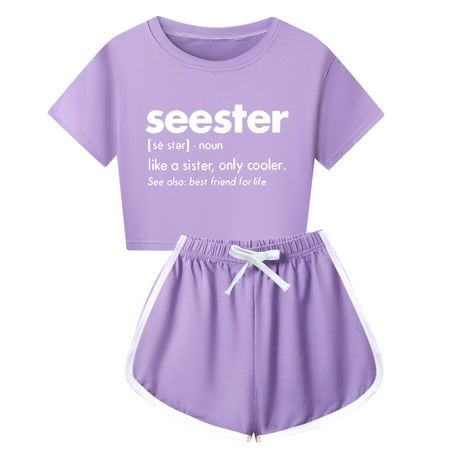 

Dpytoraw Summer Children Kid Boys Girls Soft Short Sleeve Shirt Top Blouse And Shorts Casual 2 Piece Outfit Set Size 5-6 Years