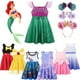 thumbnail image 2 of Disney-vestido de la Sirenita Ariel para niña, Cosplay de Frozen, fiesta de cumpleaños, disfraz de algodón, ropa de Carnaval Fivean unisex, 2 of 2
