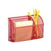 Honey Can Do Mesh Office Organizer with 3 Compartments, Multicolor