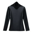 thumbnail image 4 of MIASHUI Autumn Winter Lined Thick Leather High Neck&nbsp;Thermal Underwear&nbsp;Top Base Layer Long Sleeve Shirt Small Blouse Black,M, 4 of 4