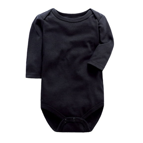 BULLPIANO Unisex Baby Long Sleeve Bodysuits Soft Cotton Romper Solid Color Pajamas for Boy Girl