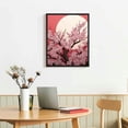 thumbnail image 3 of Nawypu  Canvas Wall Art Japanese Cherry Blossom Sakura Full Moon Image Print Home Artwork Paintings Stretched and Framed Ready to Hang, 3 of 4