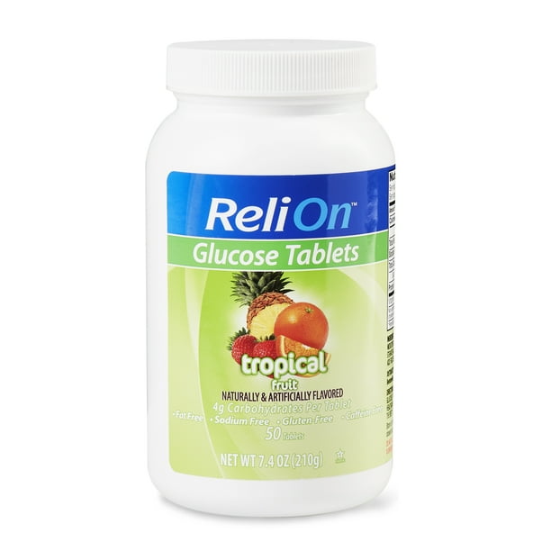 ReliOn Tropical Fruit Glucose Tabs, 50 Ct - Walmart.com - Walmart.com