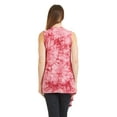 thumbnail image 5 of Made by Johnny Women's Lightweight Sleeveless Tie Dye Open Front Drape Cardigan XXL WINE, 5 of 6