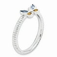thumbnail image 3 of 925 Sterling Silver Stackable Expressions Blue Topaz & Citrine Butterfly Ring Size: 9; for Adults and Teens; for Women and Men, 3 of 4