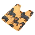 thumbnail image 2 of Toilet Rug U-Shaped Bathroom Rugs Non-Slip Soft Plush Machine Washable Contour Bath Mat Cartoon Dachshund Dogs 24x20, 2 of 9