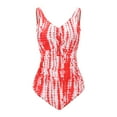 thumbnail image 4 of Ketyyh-chn99 Tankini Maillots de Bain pour Femmes Robe de Bain pour Femmes Maillot de Bain Gainant une Pièce Maillot de Bain Encolure Carrée Maillot de Bain Gainant Rouge,2TG, 4 of 5