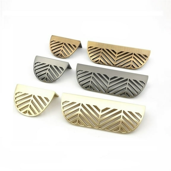 Leaf Shape Home Bedroom Kitchen Furniture Cupboard Cabinet Wardrobe Drawer Pull Knob Brass Door Handles Hardware