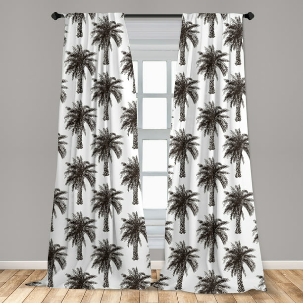 Palm Tree Curtains 2 Panels Set Fully, Palm Tree Curtains