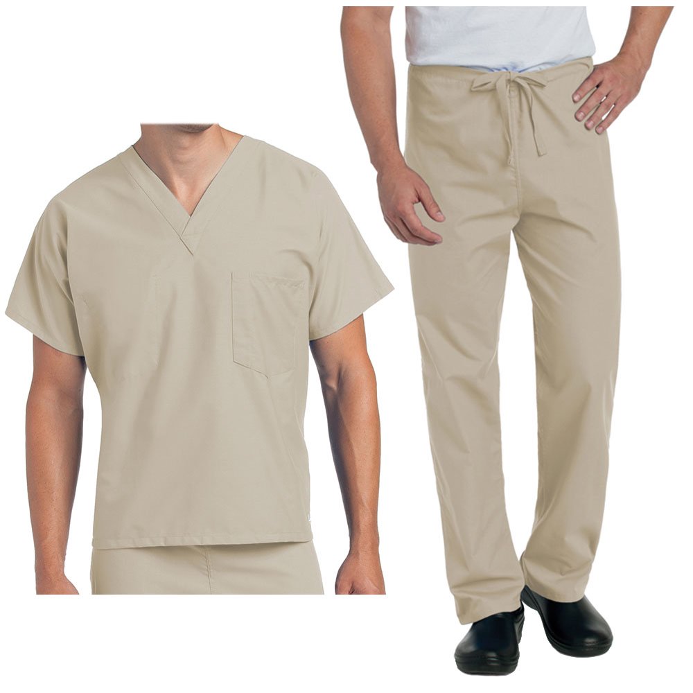 Landau Landau Unisex VNeck Scrub Top 7502 And Drawstring Pant 7602
