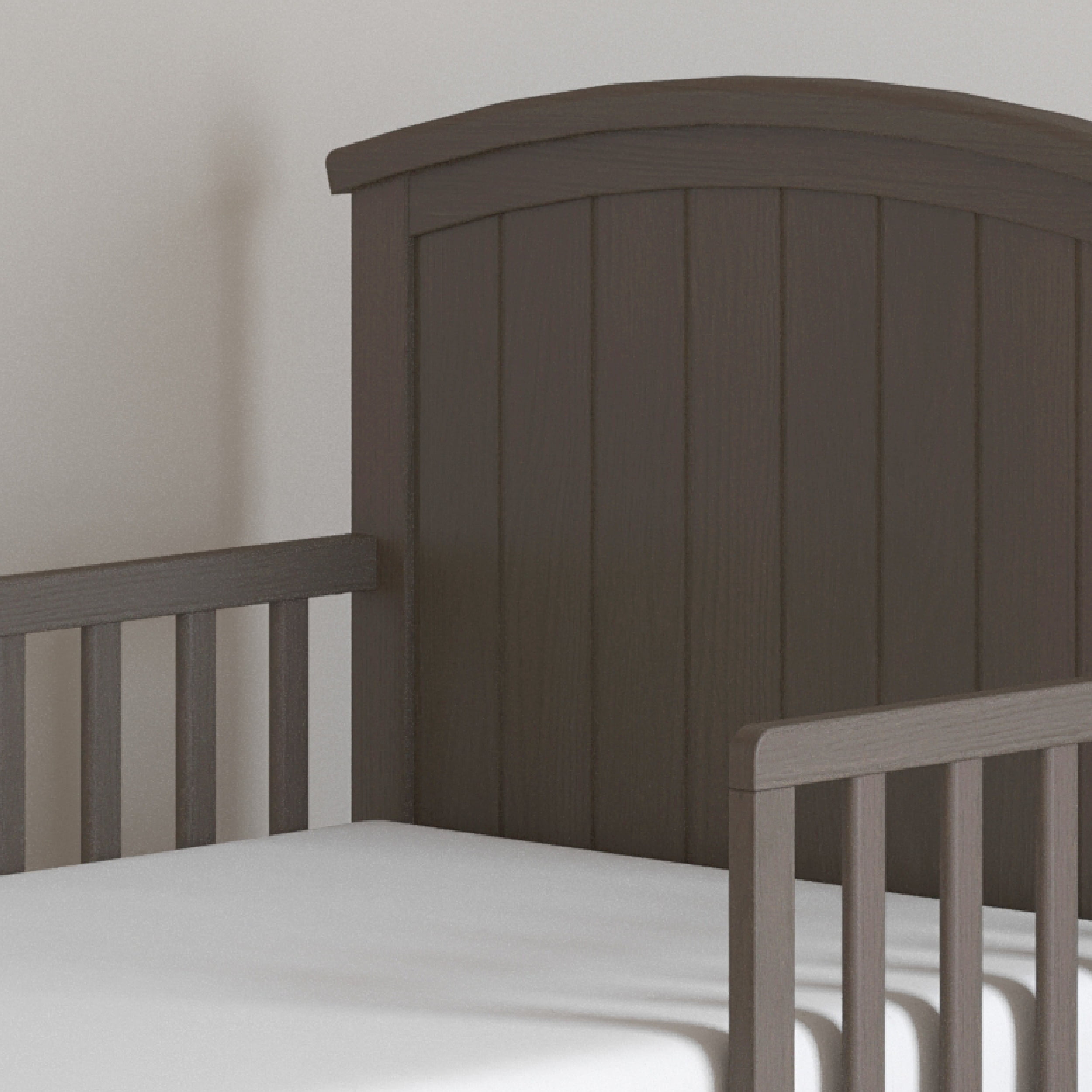 Child Craft Hampton Toddler Bed with Guard Rails, Arch Top, Low to Ground, Pine Wood, Dapper Gray