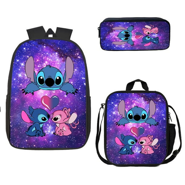 Stitch Machilas Mochila Escolar Para Niños Kit Niño/Bolsa De Almuerzo/Bolso De Bolígrafo Estuche Para Lápices