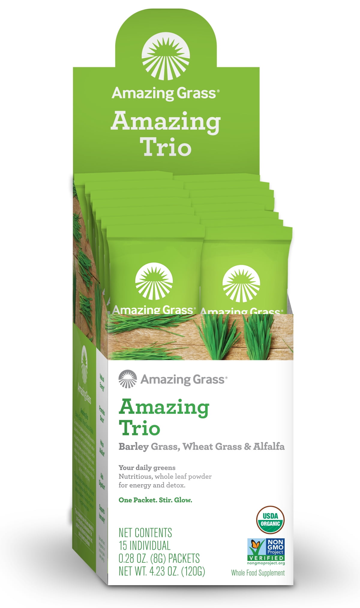 Amazing Grass Amazing Trio Alfalfa, Barley, & Wheatgrass Powder, 15