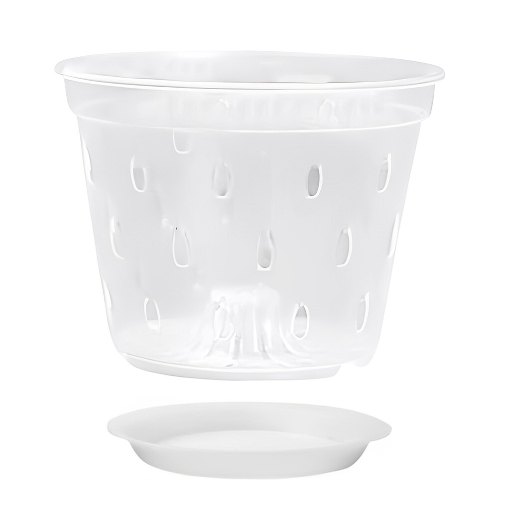 TureClos Flowerpot Garden Planter Drainage Home Pots with Holes Clear Indoor Orchid Baskets