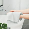 thumbnail image 4 of PiccoCasa 2 Pack 100% Cotton Ribbed Hand Towels 13" x 29" Quick Dry Gray, 4 of 7