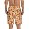 thumbnail image 3 of Kdxio Squirrel And Mushroom Print Mens Sleep Shorts Bottoms Soft Comfy Pajama Wear Pants with Drawstring Pockets, 3 of 7