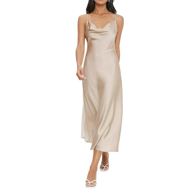 blue dress for baby girl Beige Satin V-Neck Fringe Detail Maternity Midi Dress – PinkBlush