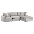 thumbnail image 2 of Modway Commix Down Filled Overstuffed Performance Velvet 4-Piece Sectional Sofa in Light Gray, 2 of 10