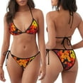 thumbnail image 3 of Gaeub Marigold Flowers In Different Colors Print Women's Triangle Bikini,String Bikini Set,Two Piece Swimsuit Bathing Suits, 3 of 5