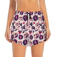 thumbnail image 2 of Balery Skull lips record Guitar Pantalones cortos deportivos para mujer con forro y dos bolsillos, elásticos, para entrenamiento, gimnasio, yoga-Small, 2 of 7